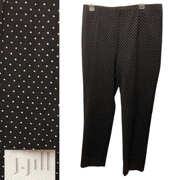 J Jill black polka dots Pants sz L - Picture 1 of 7